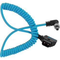 Kondor Blue Coiled D-Tap to Locking DC 2.1mm Right-Angle Cable